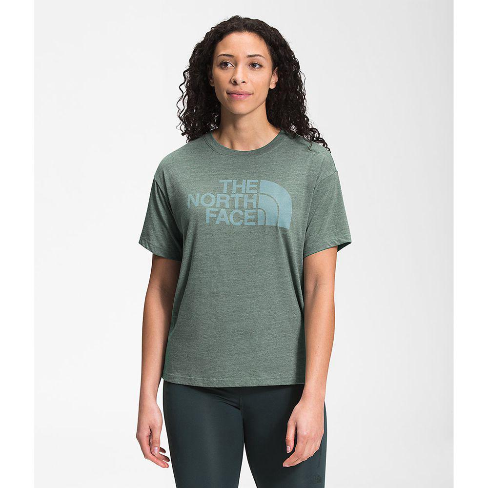 The North Face Κοντό Μανίκι Half Dome Tri-Blend Γυναικεια T Shirt - Πρασινο (LWBH59826)